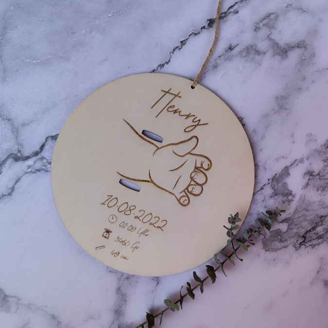 SVG Laser Datei Halter für Geburtsarmband Geschenk zur Geburt Laserdatei SVG Datei – Bild 3
