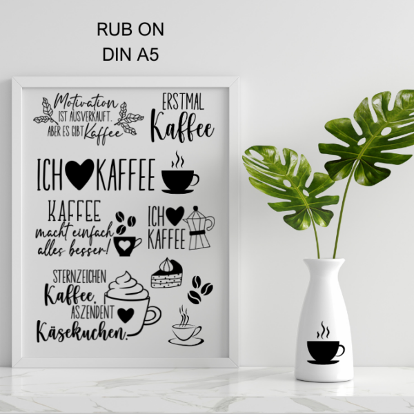 Randlose Rub On "Kaffee" - DIN A5