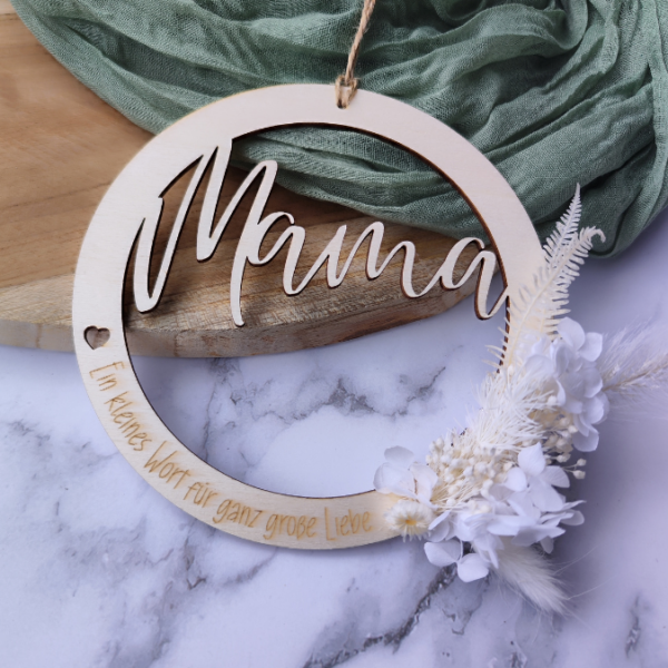 SVG Laser Datei Mama Kranz mit Cut Out Muttertag Hoop Loop – Bild 2