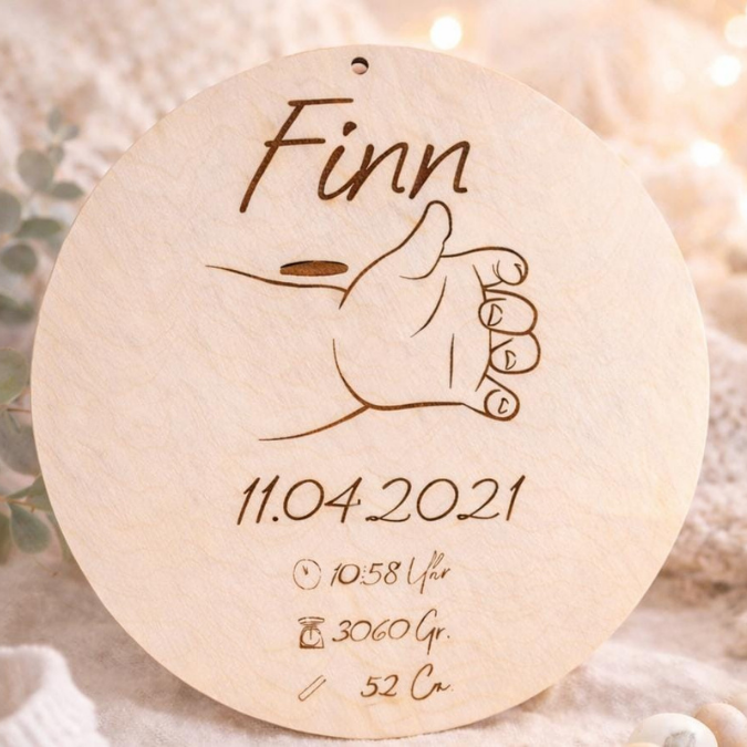 SVG Laser Datei Halter für Geburtsarmband Geschenk zur Geburt Laserdatei SVG Datei – Bild 2