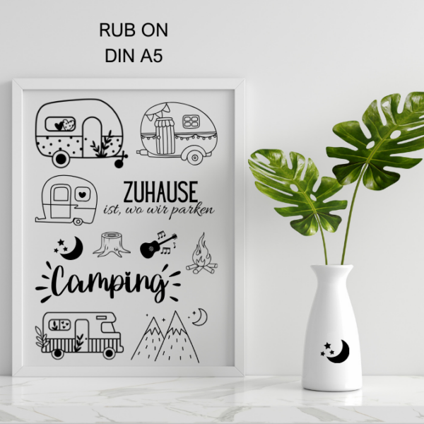 Randlose Rub On "Camping / Wohnmobil" - DIN A5