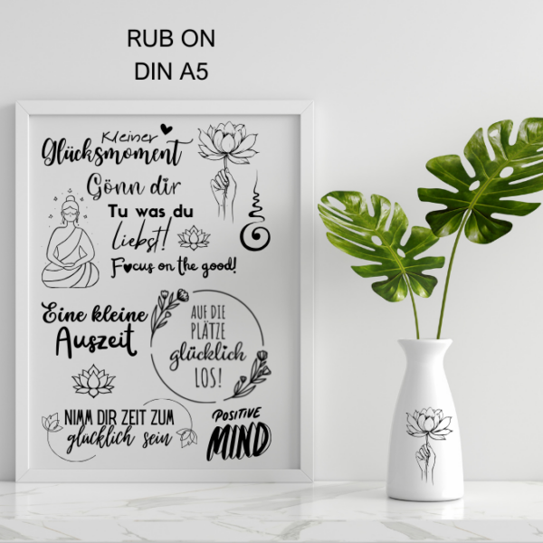 Randlose Rub On "Positive mind" - DIN A5