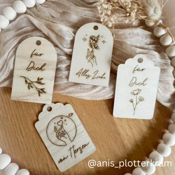 SVG Laser Datei Geschenkanhänger Anhänger für Geschenke und Mitbringsel Laserdatei SVG Datei – Bild 3