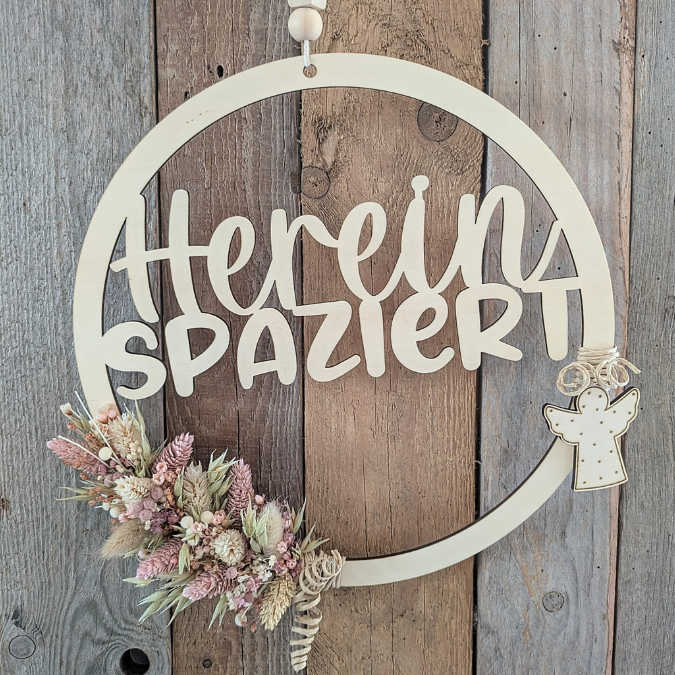 SVG Laser Datei Kranz Türkranz Hereinspaziert Laserdatei SVG Datei – Bild 5