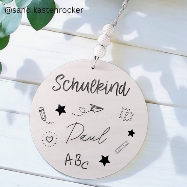SVG Laser Datei Anhänger Holzscheibe Schulkind Personalisierbar Abschied Kindergarten Laserdatei SVG Datei – Bild 2