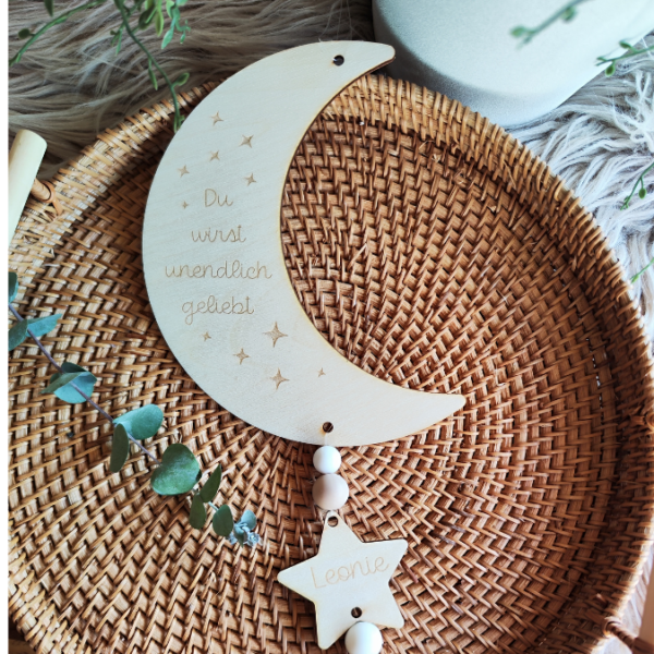 SVG Laser Datei Mond zum Hängen 4in1 Sonnenfänger Mobile Geschenk für Kinder SVG Datei – Bild 6