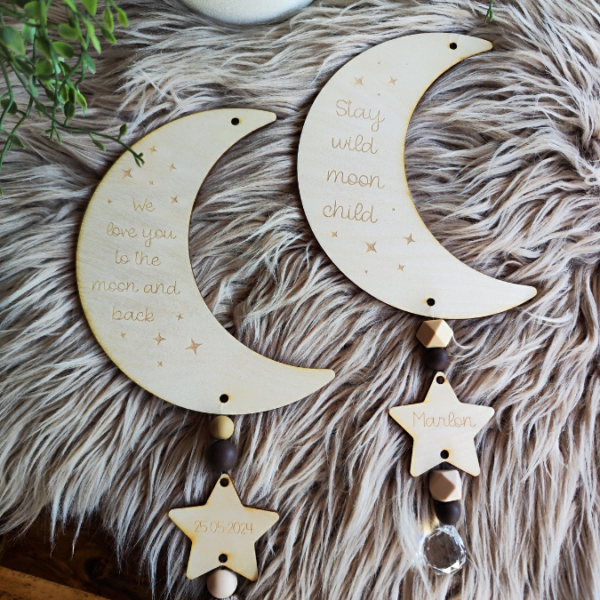 SVG Laser Datei Mond zum Hängen 4in1 Sonnenfänger Mobile Geschenk für Kinder SVG Datei – Bild 5