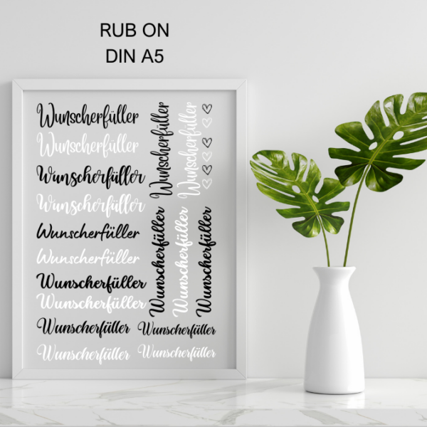 Randlose Rub On "Wunscherfüller schwarz & weiß" - DIN A5
