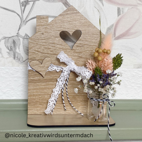 SVG Laser Datei Häuschen Herz Haus OHNE Löcher SVG Datei – Bild 3