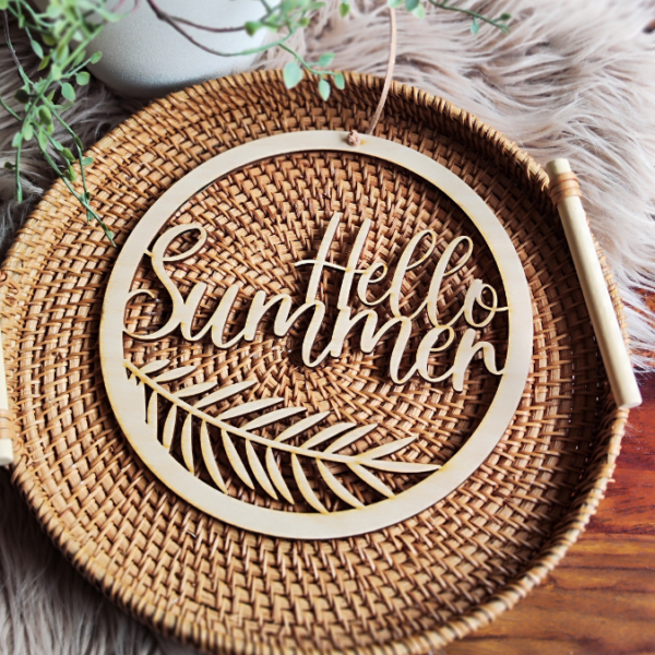 SVG Laser Datei Kranz Türkranz Hello Summer Laserdatei SVG Datei – Bild 2