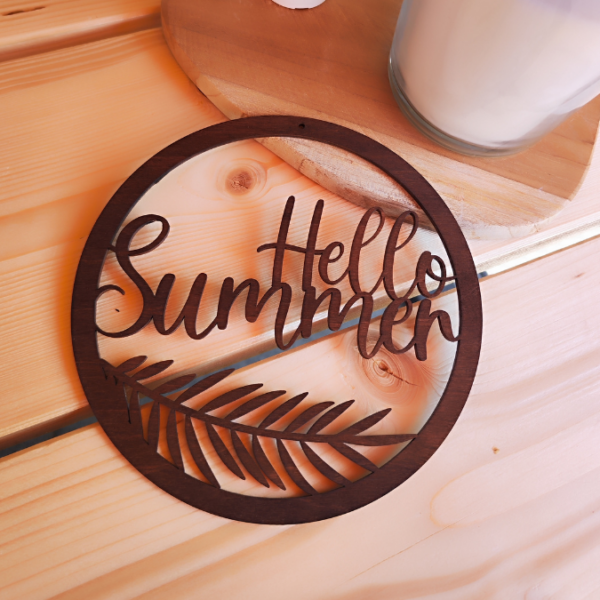 SVG Laser Datei Kranz Türkranz Hello Summer Laserdatei SVG Datei – Bild 3