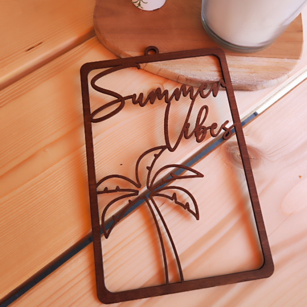 SVG Laser Datei Kranz Eckig Türkranz Summer Vibes Laserdatei SVG Datei – Bild 3