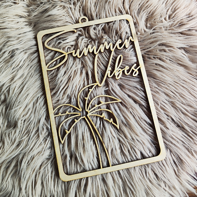 SVG Laser Datei Kranz Eckig Türkranz Summer Vibes Laserdatei SVG Datei – Bild 4