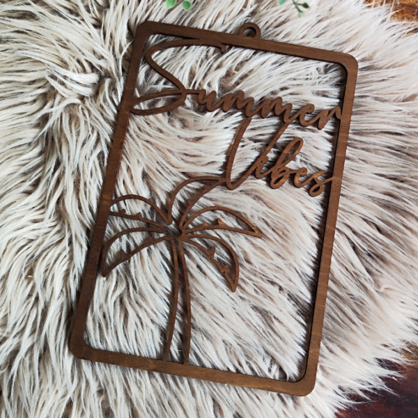 SVG Laser Datei Kranz Eckig Türkranz Summer Vibes Laserdatei SVG Datei – Bild 5