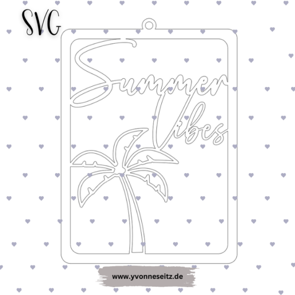 SVG Laser Datei Kranz Eckig Türkranz Summer Vibes Laserdatei SVG Datei – Bild 2