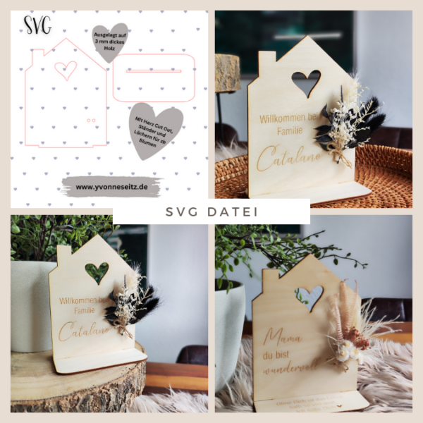 SVG Laser Datei Häuschen Herz Haus SVG Datei