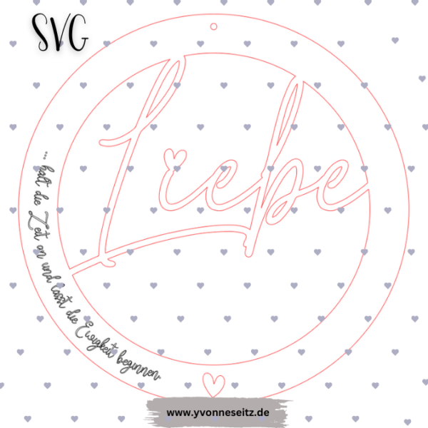 SVG Laser Datei Hochzeitskranz Kranz Hochzeit Liebe Ja SVG Datei – Bild 2