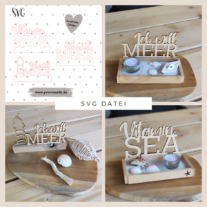 SVG Laser Datei Klötzchen Schrift 3er Meer Vitamin Sea Laserdatei SVG Datei