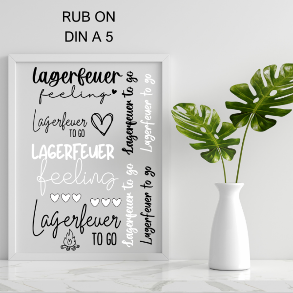 Randlose Rub On "Lagerfeuer to go" - DIN A5