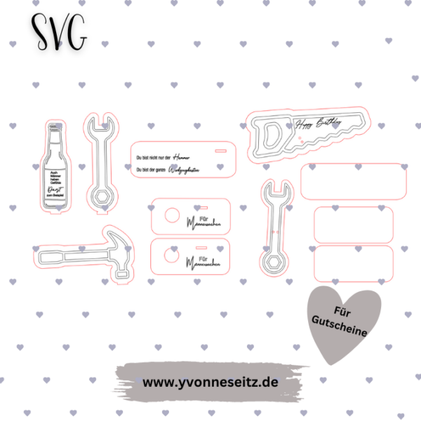 SVG Laser Datei 3mm UND 4mm Männersachen Geldgeschenk Gutscheine Geschenkidee für Männer SVG Datei – Bild 2