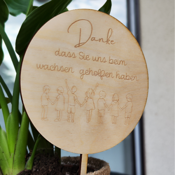 SVG Laser Datei Pflanzenstecker 6er Set Kindergartenabscheid Geschenk Lehrerin oder Erzieherin SVG Datei – Bild 4