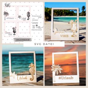 SVG Laser Datei Polaroid Urlaub Sommer Sommerurlaub SVG Datei
