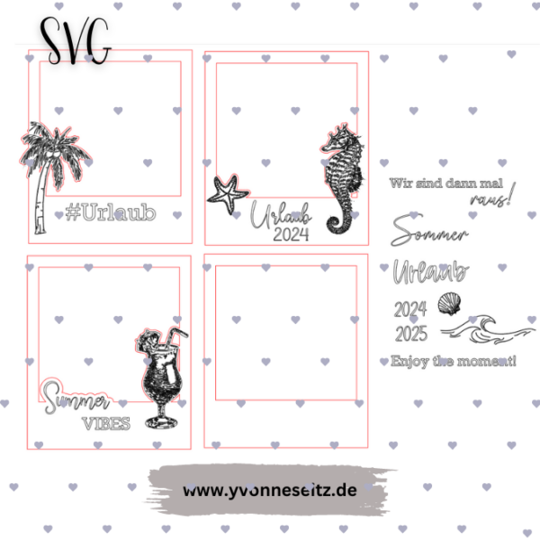 SVG Laser Datei Polaroid Urlaub Sommer Sommerurlaub SVG Datei – Bild 2