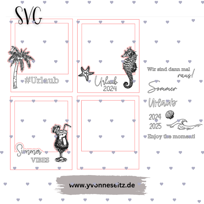SVG Laser Datei Retrorahmen Vintagerahmen Urlaub Sommer Sommerurlaub SVG Datei – Bild 2