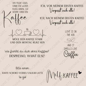 SVG Laser Datei SPRÜCHE FÜR TASSEN 3 KAFFEE Laserdatei SVG Datei