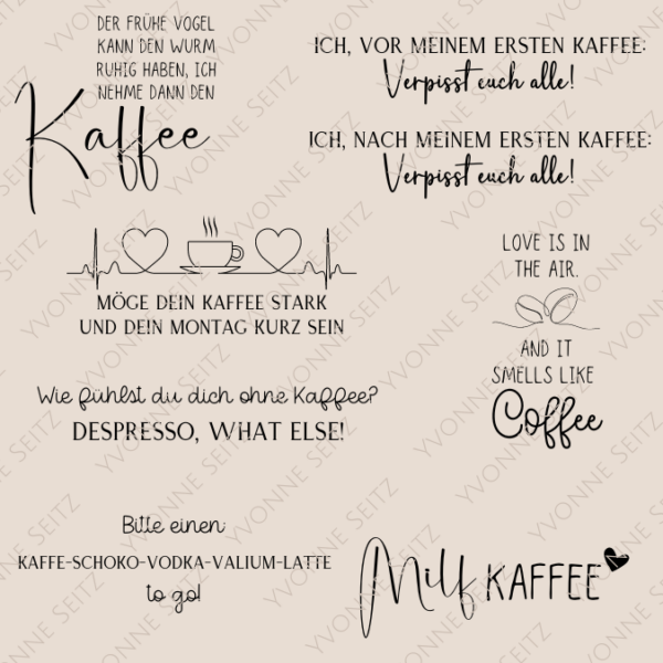 SVG Laser Datei SPRÜCHE FÜR TASSEN 3 KAFFEE Laserdatei SVG Datei