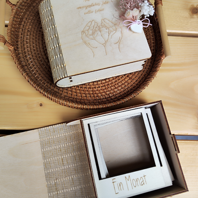 SVG Laser Datei Babybuch Fotoalbum Aufbewahrung Box für Retrorahmen Vintagerahmen Fotos SVG Datei 3mm UND 4mm – Bild 7