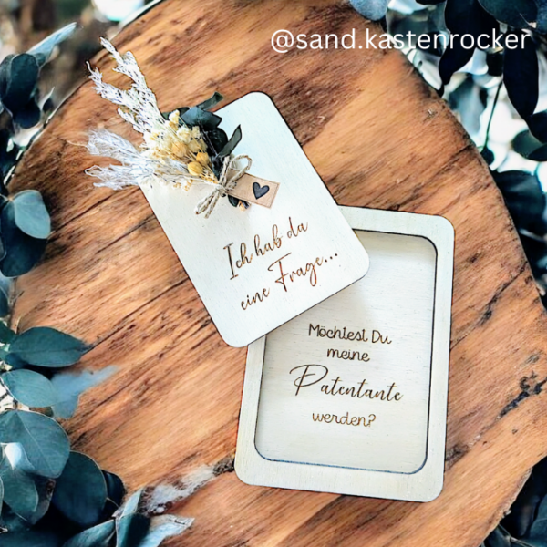 SVG Laser Datei Frage-Kärtchen Frage Karten Patentante Schwangerschaft Hochzeit Save the date SVG Datei – Bild 3