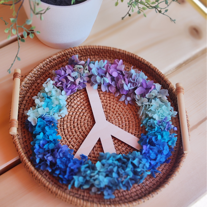SVG Laser Datei Peace Kranz mit Blumen Laserdatei SVG Datei – Bild 2
