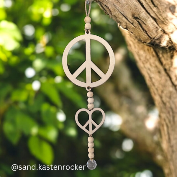 SVG Laser Datei Sonnenfänger Peace Anhänger Minikranz SVG Datei – Bild 2