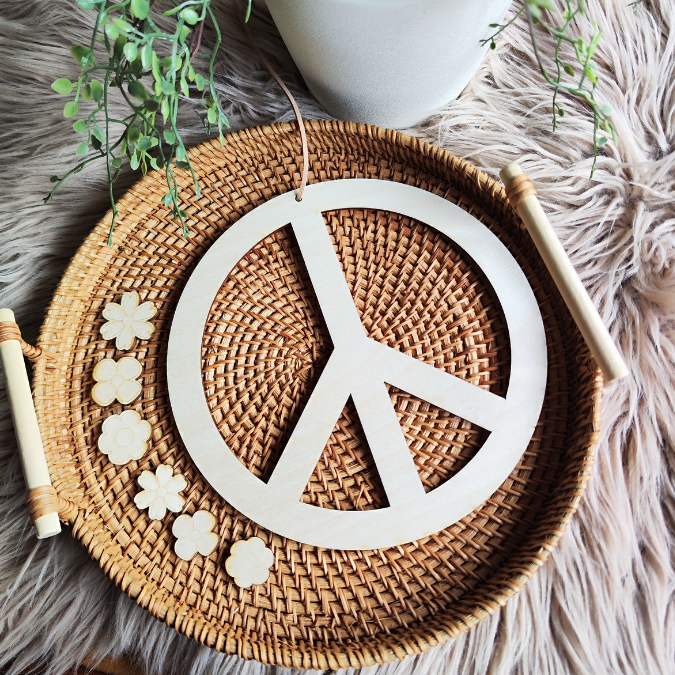 SVG Laser Datei Peace Kranz mit Blumen Laserdatei SVG Datei – Bild 3