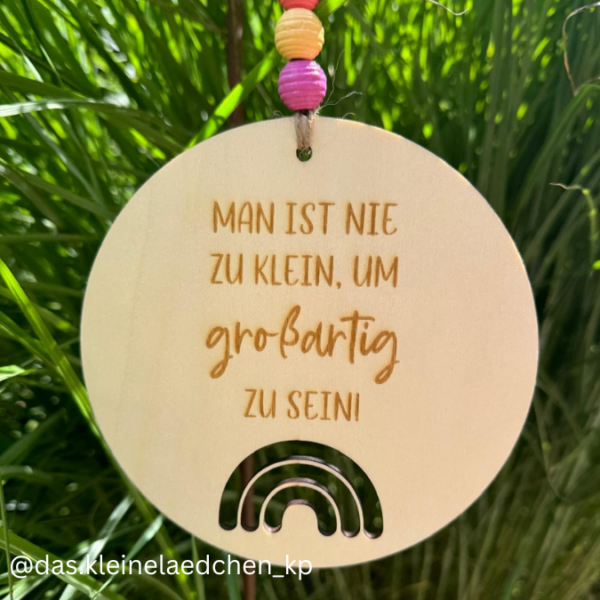 SVG Laser Datei Man ist nie zu klein um Großartig zu sein Holzscheibe mit Cut Out Laserdatei SVG Datei – Bild 2