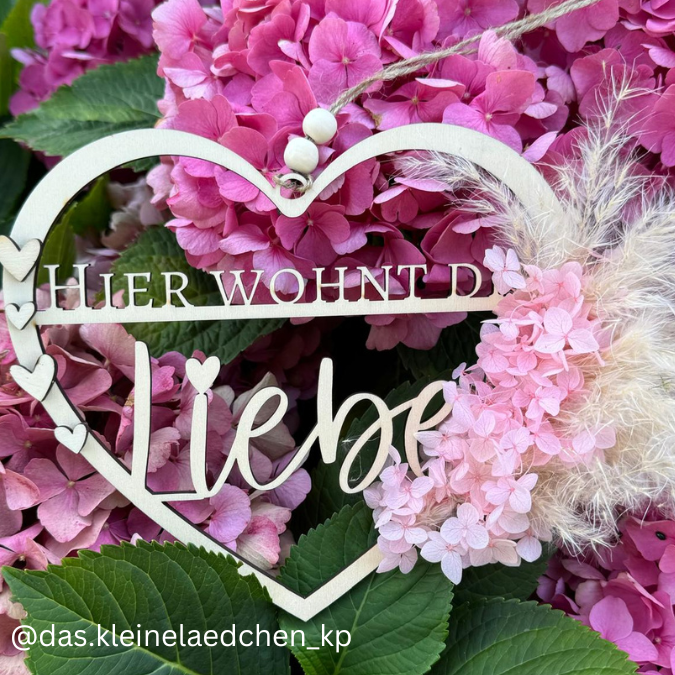 SVG Laser Datei Kranz Hier wohnt die Liebe Herzkranz Türkranz Hoop Loop Laserdatei SVG Datei – Bild 2