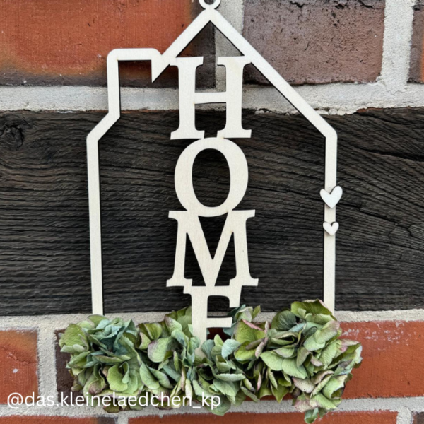 SVG Laser Datei Haus Kranz Home zum Hängen und stellen 2in1 SVG Datei – Bild 4