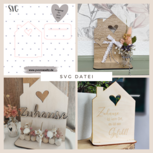SVG Laser Datei Häuschen Herz Haus OHNE Löcher SVG Datei