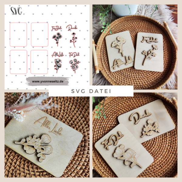 SVG Laser Datei Karten Postkarten Grußkarten SVG Datei