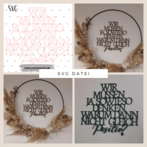 SVG Laser Datei Schriftzug Wir müssen ja sowieso denken... SVG Datei