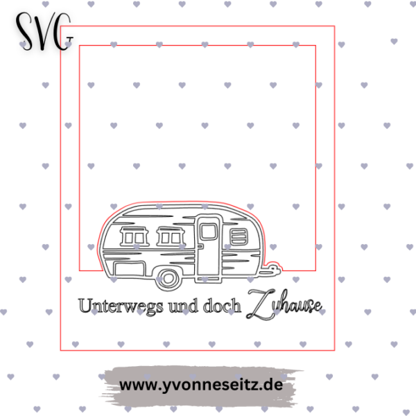 SVG Laser Datei Polaroid Rahmen Camper Urlaub SVG Datei – Bild 2