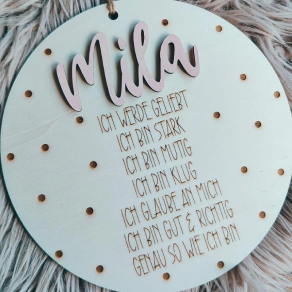 SVG Laser Datei Affirmation Affirmationsscheibe Kinder Personalisierbar SVG Datei – Bild 5