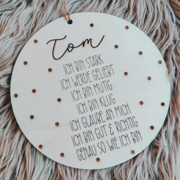 SVG Laser Datei Affirmation Affirmationsscheibe Kinder Personalisierbar SVG Datei – Bild 3