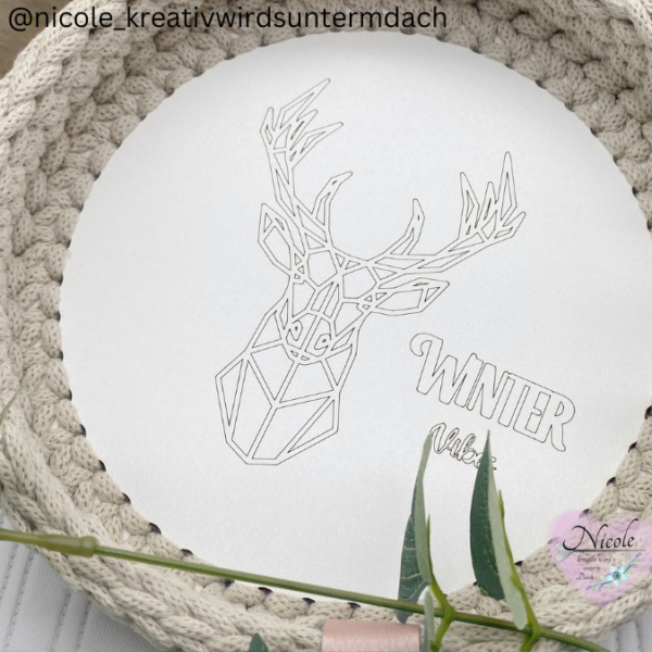 SVG Laser Datei Hirsch Winter Vibes Wanddeko Cut SVG Datei – Bild 8