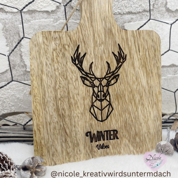 SVG Laser Datei Hirsch Winter Vibes Wanddeko Cut SVG Datei – Bild 5
