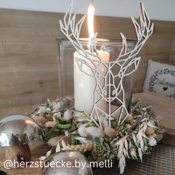 SVG Laser Datei Hirsch Winter Vibes Wanddeko Cut SVG Datei – Bild 3