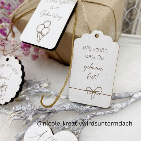 SVG Laser Datei Geschenkanhänger Geburtstag Laserdatei – Bild 7