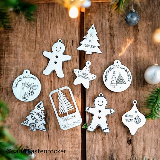 SVG Laser Datei Winter Geschenkanhänger Anhänger Weihnachten Laserdatei SVG Datei – Bild 3