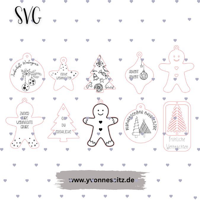 SVG Laser Datei Winter Geschenkanhänger Anhänger Weihnachten Laserdatei SVG Datei – Bild 2